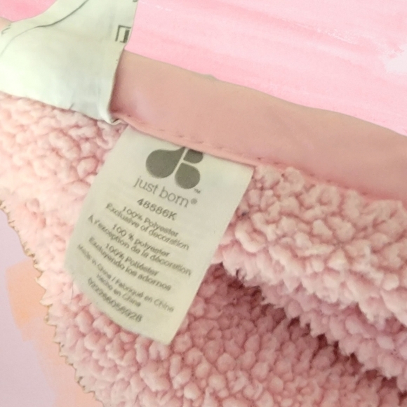 Baby Blanket Plush Heart Pink Sherpa T17 Just Born - Picture 3 of 6